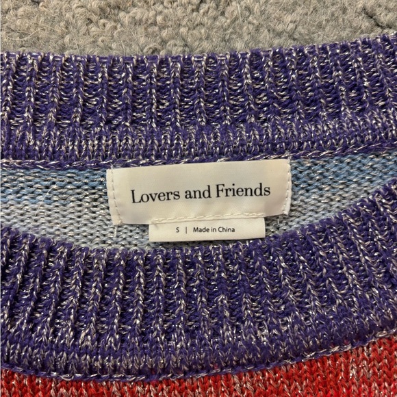 Lovers and Friends rainbow glitter crop sweater sz s - Picture 2 of 9